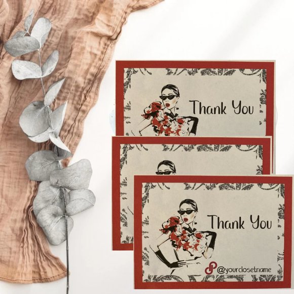 Feminine  Insert Packaging Thank You Cards - Picture 2 of 7